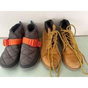 Chaco ramble puff and timberland youth shoes size 2 and 3